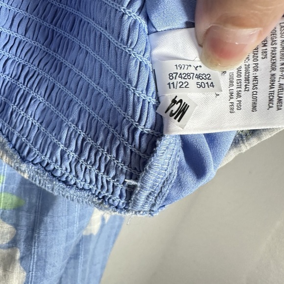 American Eagle Women's XL Blue Floral Corset Crop Top Cottagecore Coquette Boho - Picture 7 of 12